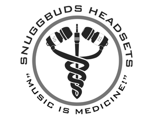 SB SNUGGBUDS HEADSETS "MUSIC IS MEDICINE!" logo
