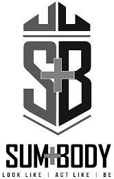 S+B SUM+BODY LOOK LIKE ACT LIKE BE logo