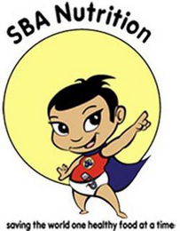 SBA NUTRITION SAVING THE WORLD ONE HEALTHY FOOD AT A TIME logo