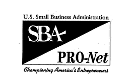 SBA PRO-NET U.S. SMALL BUSINESS ADMINISTRATION CHAMPIONING AMERICA'S ENTREPRENEURS logo