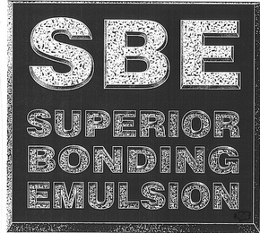 SBE SUPERIOR BONDING EMULSION logo