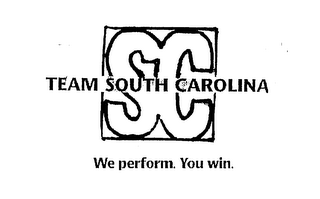 SC TEAM SOUTH CAROLINA WE PERFORM. YOU WIN. logo