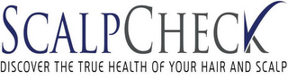 SCALPCHECK DISCOVER THE TRUE HEALTH OF YOUR HAIR AND SCALP logo
