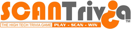 SCANTRIV?A THE HIGH TECH TRIVIA GAME PLAY SCAN WIN logo