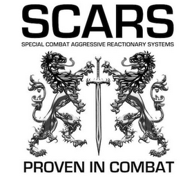SCARS SPECIAL COMBAT AGGRESSIVE REACTIONARY SYSTEMS PROVEN IN COMBAT logo