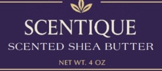 SCENTIQUE SCENTED SHEA BUTTER NET WT. 4 OZ logo