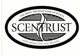 SCENTRUST THE MOST TRUSTED NAME IN SCENTS AIRFRESHENERS FOR YOUR LIFESTYLE logo