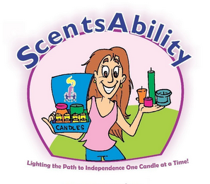 SCENTSABILITY CANDLES LIGHTING THE PATH TO INDEPENDENCE ONE CANDLE AT A TIME! logo