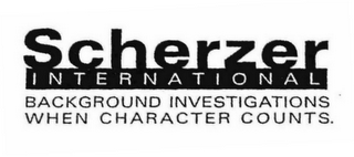 SCHERZER INTERNATIONAL BACKGROUND INVESTIGATIONS WHEN CHARACTER COUNTS. logo