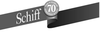 SCHIFF 70 OVER 70 YEARS OF GUARANTEED QUALITY logo