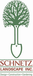 SCHNETZ LANDSCAPE INC. DESIGN CONSTRUCTION GARDENING logo