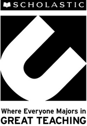 SCHOLASTIC U WHERE EVERYONE MAJORS IN GREAT TEACHING logo
