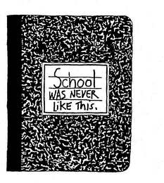 SCHOOL WAS NEVER LIKE THIS.