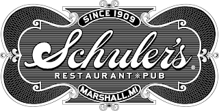 SCHULER'S RESTAURANT PUB SINCE 1909 MARSHALL, MI logo