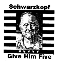 SCHWARZKOPF GIVE HIM FIVE logo