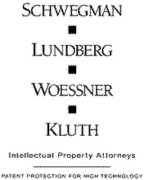SCHWEGMAN LUNDBERG WOESSNER KLUTH INTELLECTUAL PROPERTY ATTORNEYS PATENT PROTECTION FOR HIGH TECHNOLOGY logo