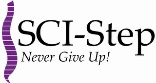 SCI-STEP NEVER GIVE UP! logo