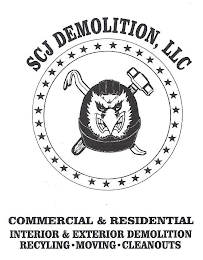 SCJ DEMOLITION, LLC COMMERCIAL &AMP; RESIDENTIAL INTERIOR &AMP; EXTERIOR DEMOLITION RECYCLING · MOVING · CLEANOUTS logo