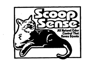 SCOOP SENSE ALL NATURAL ODOR CONTROL THAT SAVES SCENTS logo