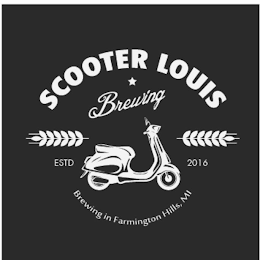 SCOOTER LOUIS BREWING, ESTD 2016, BREWING IN FARMINGTON HILLS, MI logo