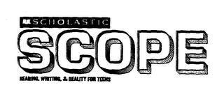 SCOPE SCHOLASTIC READING, WRITING, & REALITY FOR TEENS logo