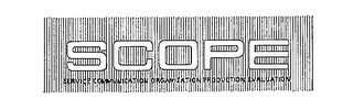 SCOPE SERVICE COMMUNICATION ORGANIZATION PRODUCTION EVALUATION logo