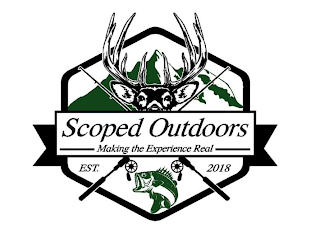 SCOPED OUTDOORS MAKING THE EXPERIENCE REAL EST. 2018 logo