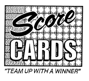 SCORE CARDS "TEAM UP WITH A WINNER" logo