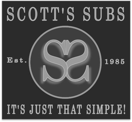 SCOTT'S SUBS EST. SS 1985 IT'S JUST THAT SIMPLE! logo