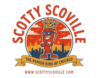SCOTTY SCOVILLE THE PEPPER KING OF CHICAGO WWW.SCOTTYSCOVILLE.COM logo