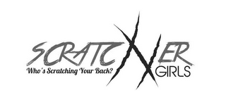 SCRATCHER GIRLS WHO'S SCRATCHING YOUR BACK? logo