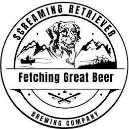 SCREAMING RETRIEVER FETCHING GREAT BEER BREWING COMPANY logo