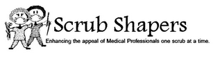 SCRUB SHAPERS ENHANCING THE APPEAL OF MEDICAL PROFESSIONALS ONE SCRUB AT A TIME. logo