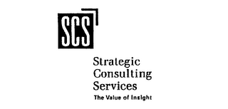 SCS STRATEGIC CONSULTING SERVICES THE VALUE OF INSIGHT logo