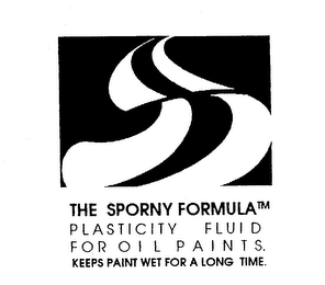 SCS THE SPORNY FORMULA PLASTICITY FLUID FOR OIL PAINTS. KEEPS PAINT WET FOR A LONG TIME. logo