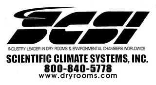 SCSI SCIENTIFIC CLIMATE SYSTEMS, INC.  800-840-5778 WWW.DRYROOMS.COM INDUSTRY LEADER IN DRY ROOMS & ENVIRONMENTAL CHAMBERS WORLDWIDE logo