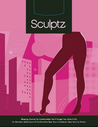 SCULPTZ SHAPING CONTROL SO COMFORTABLE YOU'LL FORGET YOU HAVE IT ON AND UN MAINTIEN AMINCISSANT SI CONFORTABLE QUE VOUS L'OUBLIEREZ QUE VOUS LE PORTEZ logo
