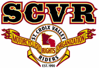 SCVR ST. CROIX VALLEY RIGHTS RIDERS EST.1990 ORGANIZATION MOTORCYCLIST logo