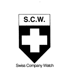 S.C.W. SWISS COMPANY WATCH logo