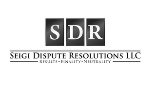 SDR SEIGI DISPUTE RESOLUTIONS LLC RESULTS · FINALITY · NEUTRALITY logo