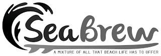 SEA BREW A MIXTURE OF ALL THAT BEACH LIFE HAS TO OFFER logo
