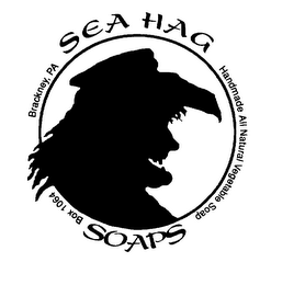 SEA HAG SOAPS HANDMADE ALL NATURAL VEGETABLE SOAP BOX 1064 BRACKNEY, PA logo