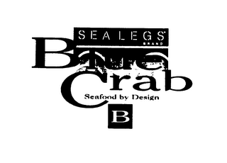 SEA LEGS BRAND BLUE CRAB SEAFOOD BY DESIGN B logo