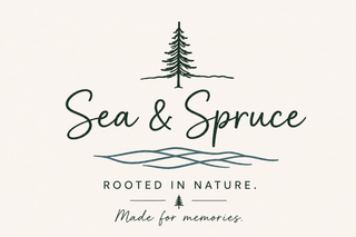 SEA & SPRUCE ROOTED IN NATURE. MADE FOR MEMORIES. logo