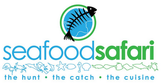 SEAFOOD SAFARI THE HUNT · THE CATCH · THE CUISINE logo
