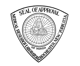 SEAL OF APPROVAL OF NONED MEDICAL REASEARCH LABORATORY ROCHESTER, NEW YORK U.S.A. logo