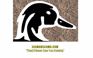 SEAMANSCAMO.COM "THEY'LL NEVER SEE YOU COMING" logo
