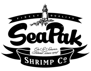 SEAPAK SHRIMP CO FINEST QUALITY ON ST SIMONS ISLAND SINCE 1948 logo