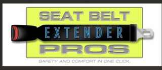 SEAT BELT E X T E N D E R PROS SAFETY AND COMFORT IN ONE CLICK. logo