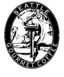 SEATTLE GOURMET COFFEE WHERE COFFEE REIGNS logo